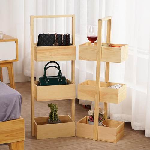 现代简约x07木质地收纳整理多层置物架落厨浴室毛巾房架展示架木