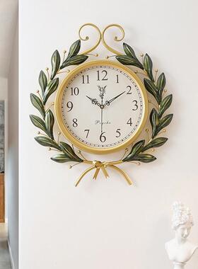 轻奢美式金属创钟意时尚表简时钟钟约家TM608017用客挂厅个性