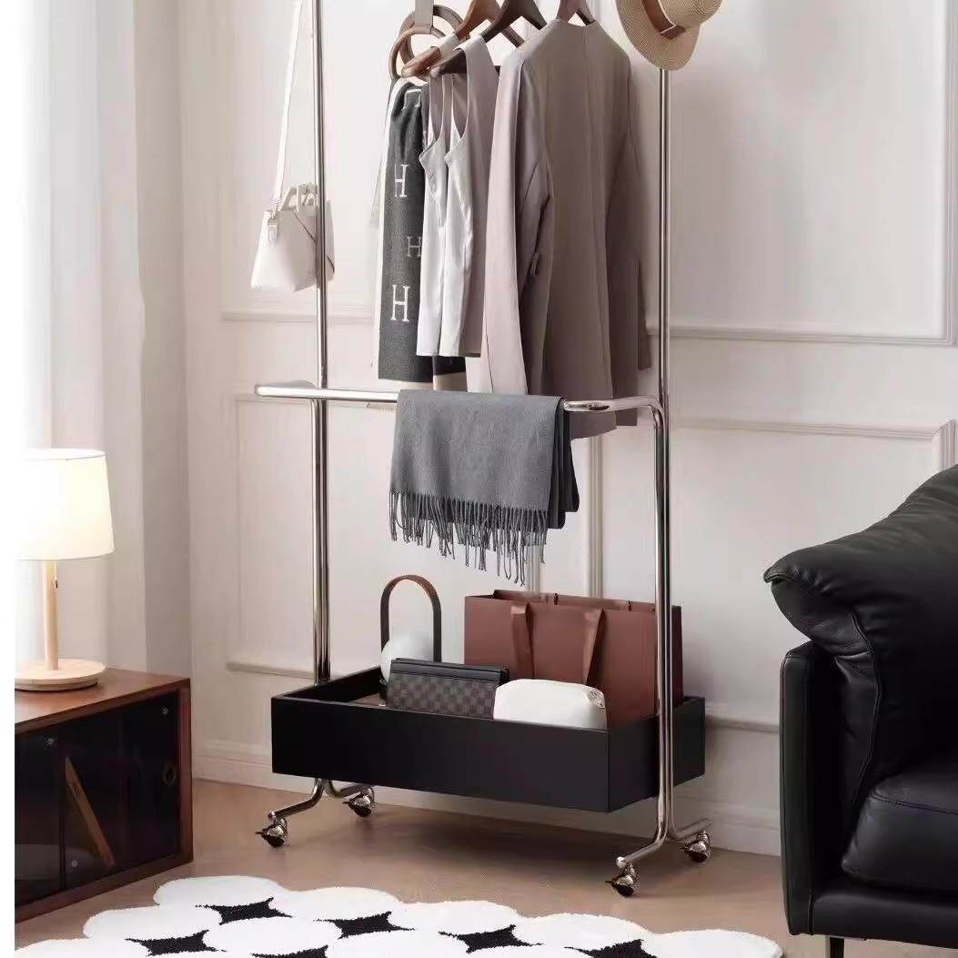 不锈钢衣架衣帽架简子中古约地可VWB挂移动可收纳高档家落用卧室