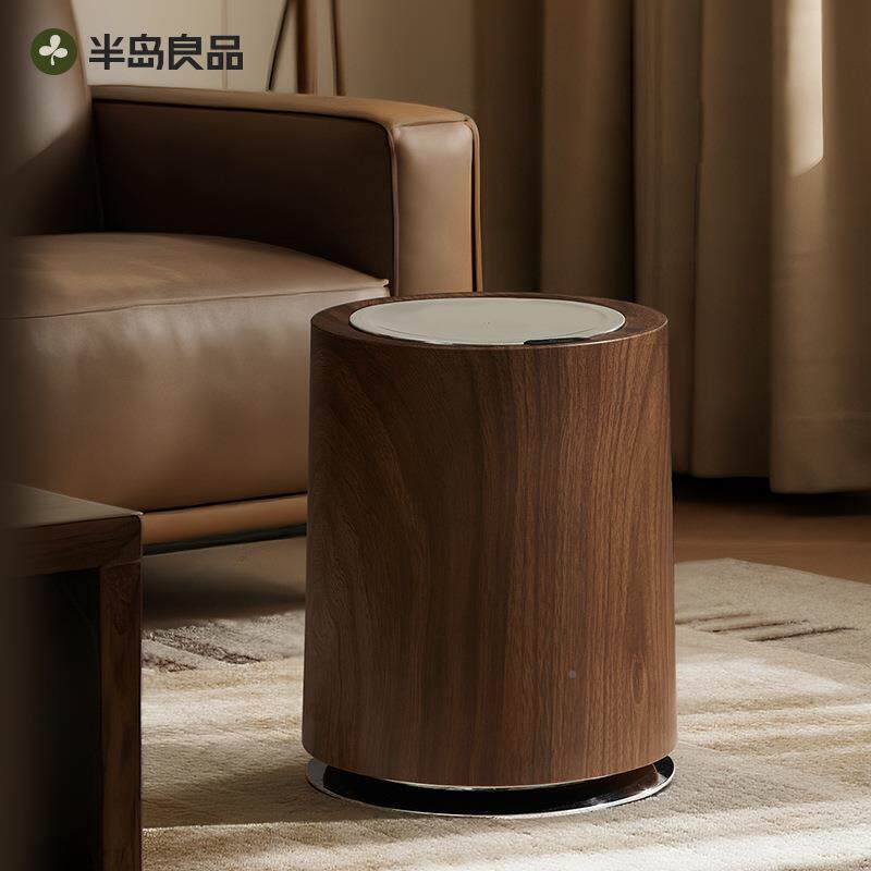 木垃圾桶家用纹客厅2250新款智能卫感应厨房带BD202510盖子垃圾箱