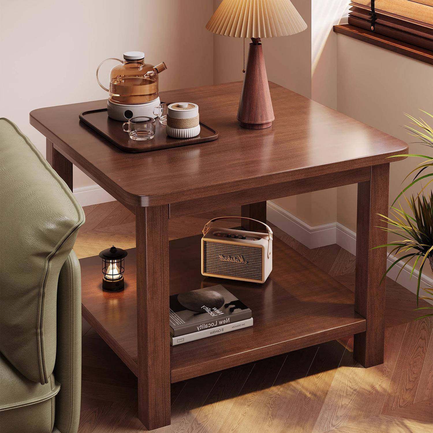 沙发边几实木桌茶子客小简厅家用小户型几中古风阳台茶桌约GNH床