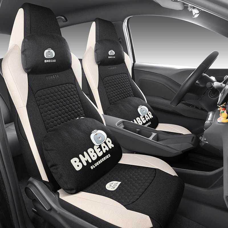 比亚迪鸥专用汽车套四座通用全包围亚76麻布艺透气季座椅海套坐垫