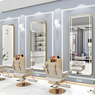 美发镜店发镜台网红店子发廊简约网红DTU带灯单面潮挂墙剪发理镜