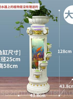 高档欧式落地喷泉流水摆创品意鱼件加湿器客厅室内家居缸装饰电视