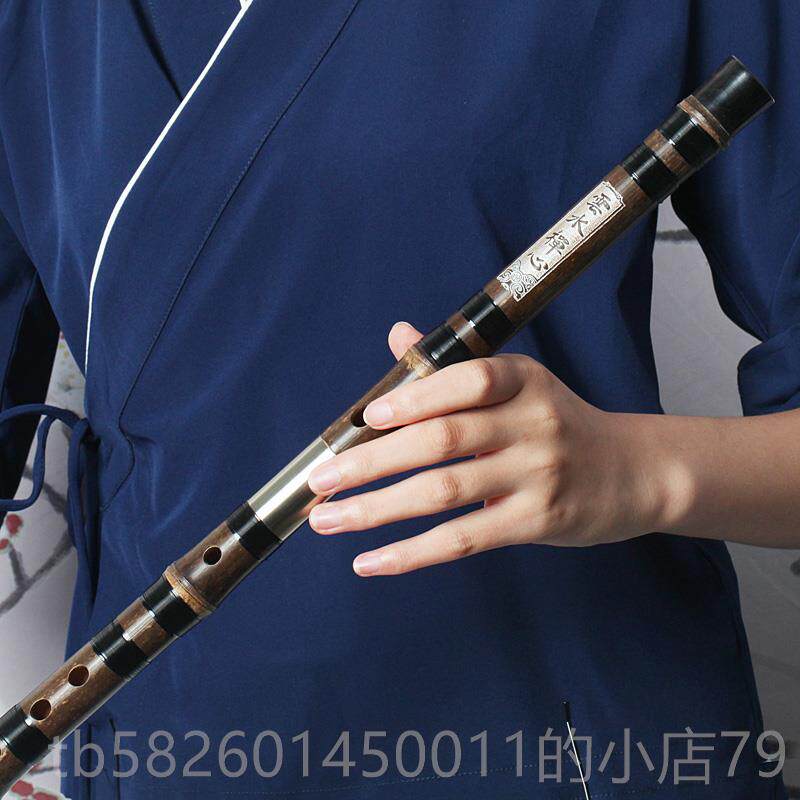 高档伶吟两紫古竹节笛子乐器C成人专业D初学演奏E精制笛风横曲玉