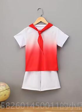 高档六一儿红色大合唱团演出服女童儿公蓬蓬纱裙幼园舞蹈舞童台装