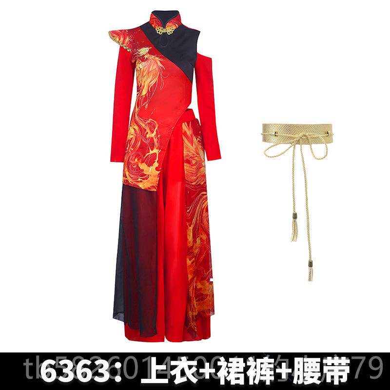 高档女团爵士舞服0装民族服潮流表演红装女团225新中式时尚鼓乐服