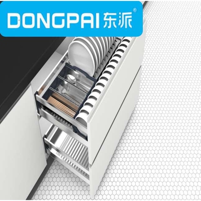 DONGPAI东派-不锈钢板式拉篮全钢拉篮厨房拉篮900不锈钢三边碗篮
