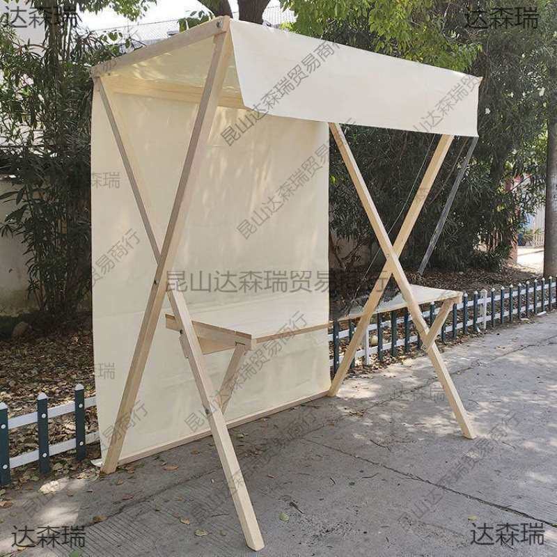 网红夜市商业街展示架摆摊市集摊位户外车实木活动棚架可折叠车棚