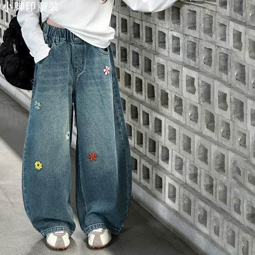 2025新款儿童刺绣牛仔裤