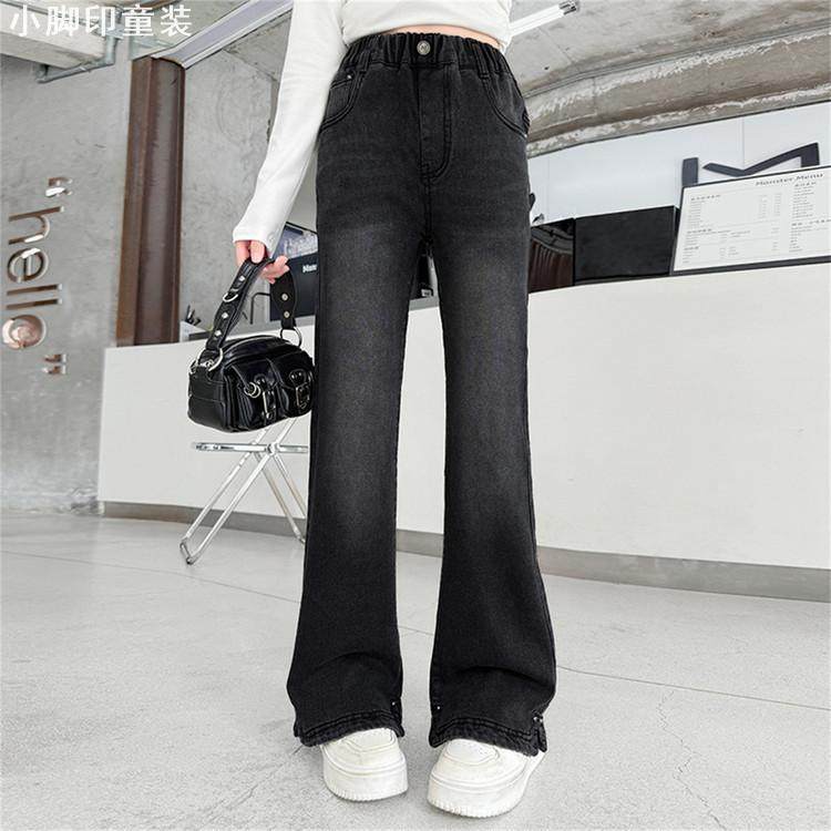 2025春秋微喇儿童牛仔裤