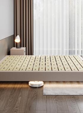 实木榻榻米无床头排骨架床架单m双人矮.床15卧BLL室中小户型全齐