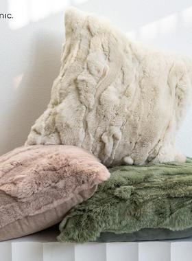 感撸猫手现轻代奢风客厅沙发獭兔ZCC毛枕抱枕卧室飘窗靠灰色绿色