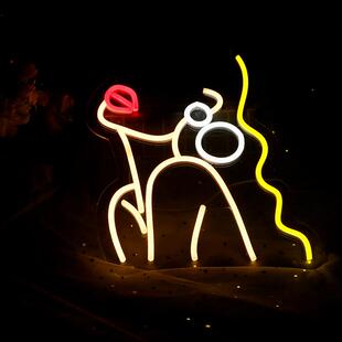 新款艺术大墙酒吧装饰氛围板波灯红唇浪美WDN女led霓虹灯亚力克背