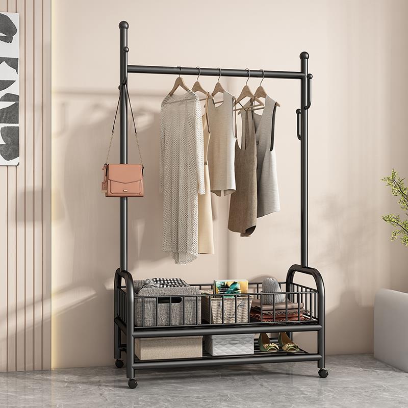 天台悦衣架落地室卧收纳挂衣架F-YMJ01可移动先带轮家用简约现代