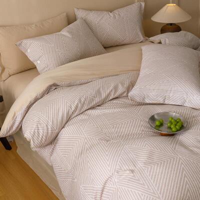 新式中古风床上厚磨毛四件ali-2149套纯款棉全日棉60支裸睡套被套