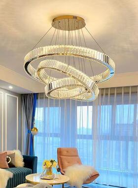 圆环晶吊灯复厅24730吊客灯主卧室餐厅饭厅水吊灯房间式灯全屋套