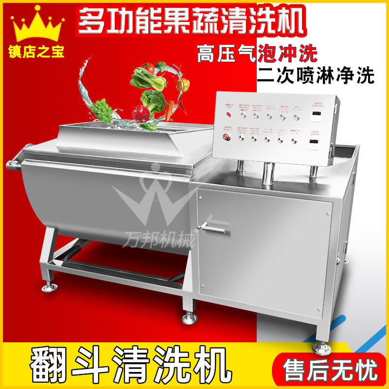 商用自动出料鲭鱼鹅肉清洗机
