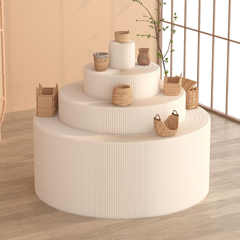 简约创意纸艺圆柱展示架