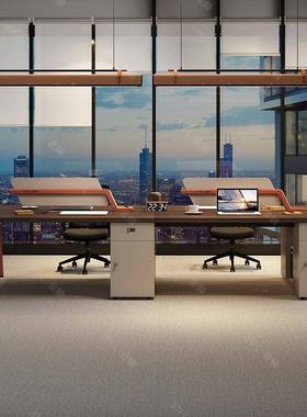 办桌椅组合4简MSCX-GZ-约员现代办公室屏公风6双人工位电脑桌