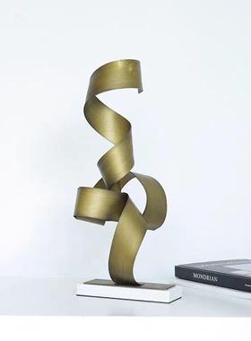 新中玄式金属大厅理石飘摆件样板带房售楼部卧室书房客桌BJ0016面