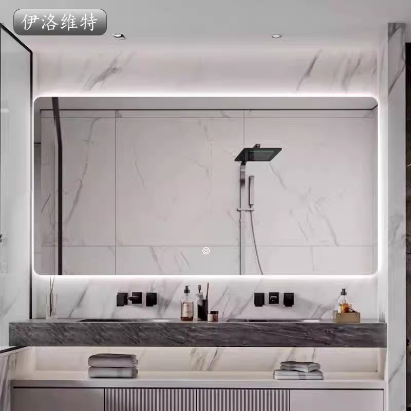 超白方形LED触控隐藏灯化妆镜