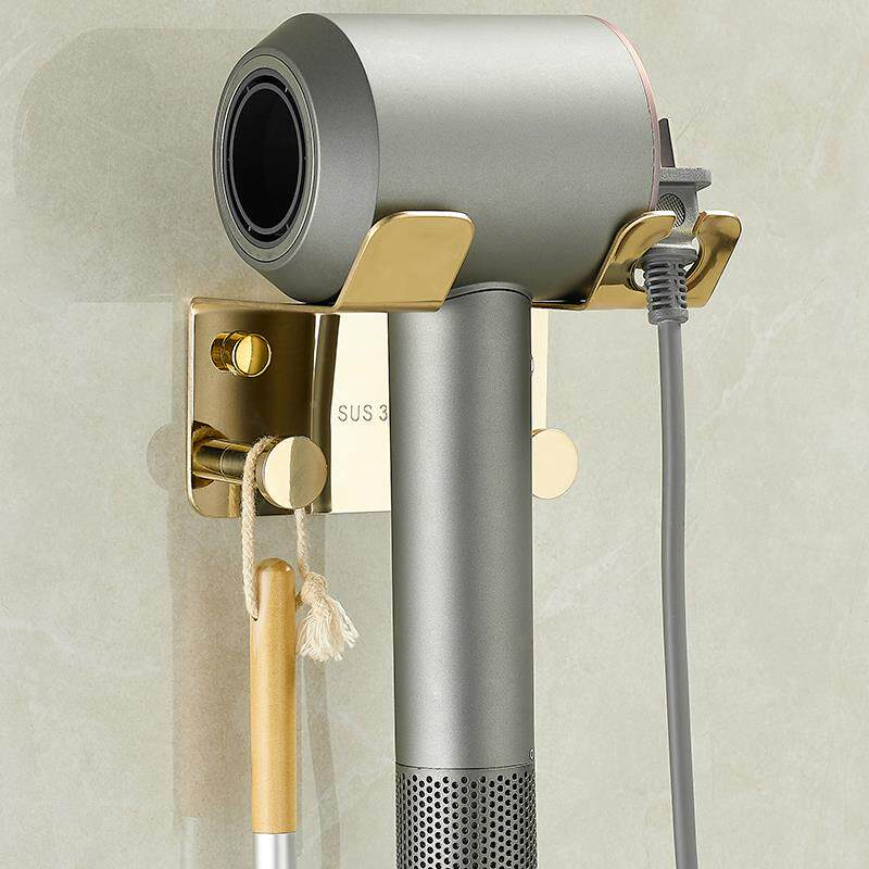 吹风机置金物架筒色轻奢浴室996亮金电吹支架卫风生间不锈钢风架