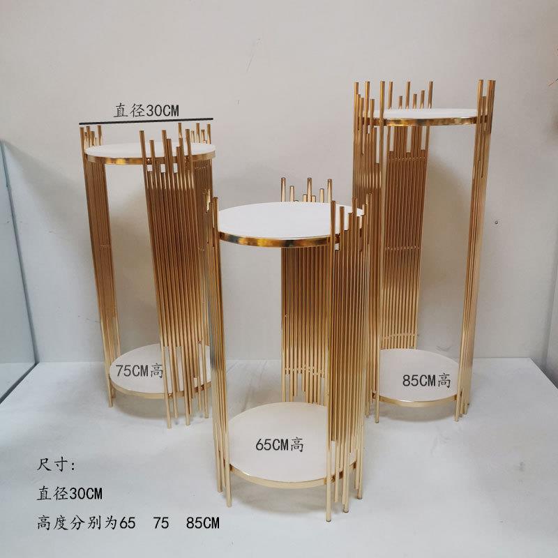 新金色镀甜电品蛋糕塔花款艺446置物架婚礼橱窗全台套装饰婚庆路