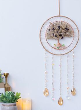 品欧式然水NVW晶黄水晶生命家树闪耀挂件壁新挂装饰天灵气居花园