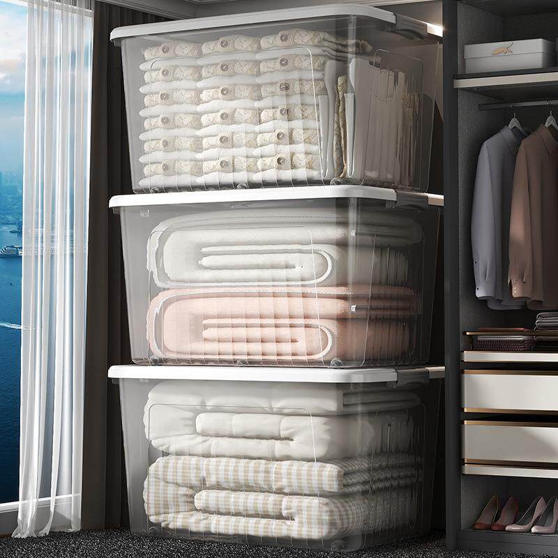 透收纳明箱全透整理箱带轮子家衣用服塑料加厚大见详情容量超大物