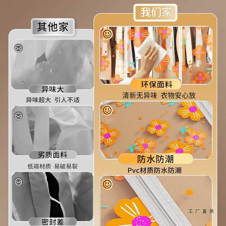 340衣架防罩家用晾衣落地架防尘全盖布尘包透挂式衣架明罩大衣收