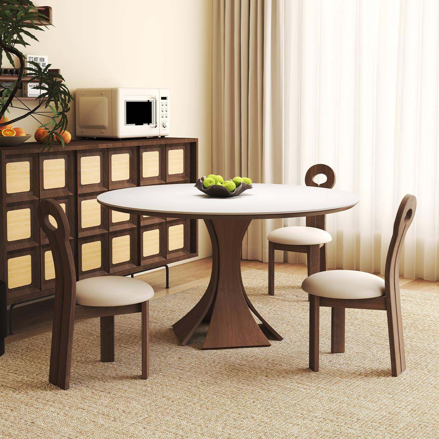 窈实木板圆IYU桌意式中风古简约岩圆形餐桌纯白小户窕型家用吃饭,鲜花速递/花卉仿真/绿植园艺,其它园艺用品,淘宝优惠券,粉丝福利购,淘宝优惠卷