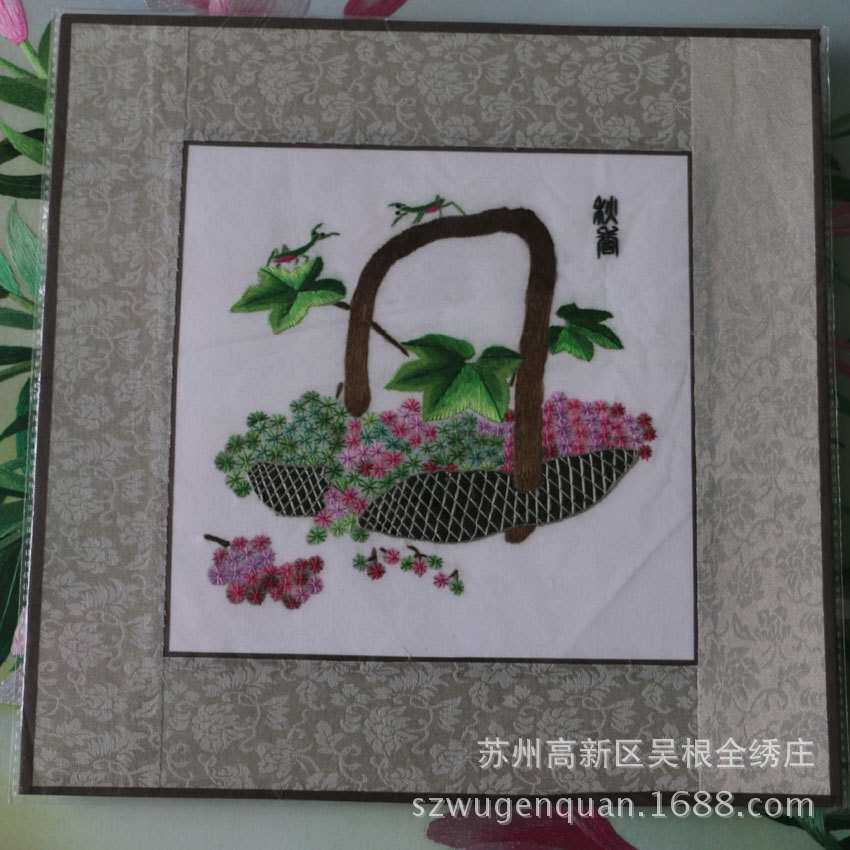 苏绣软裱画客厅书房餐厅装饰画苏州手工刺绣家居礼品画厂家生产