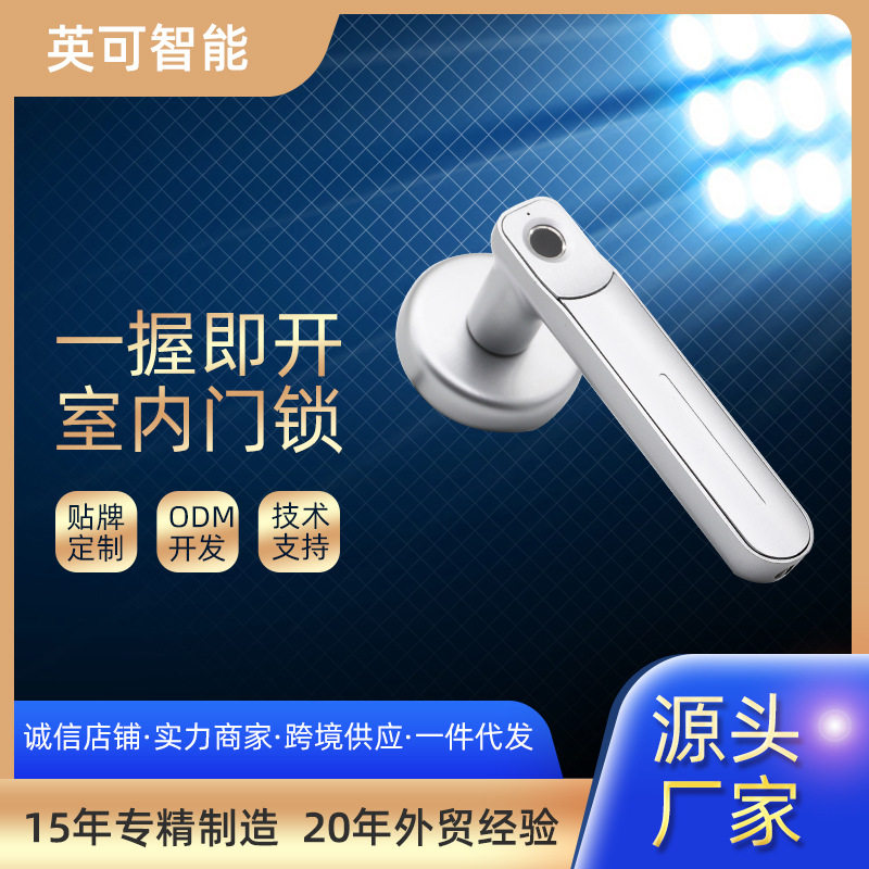卧室房间门指纹锁家用门锁智能锁室内电子执手锁指纹锁 可选通通