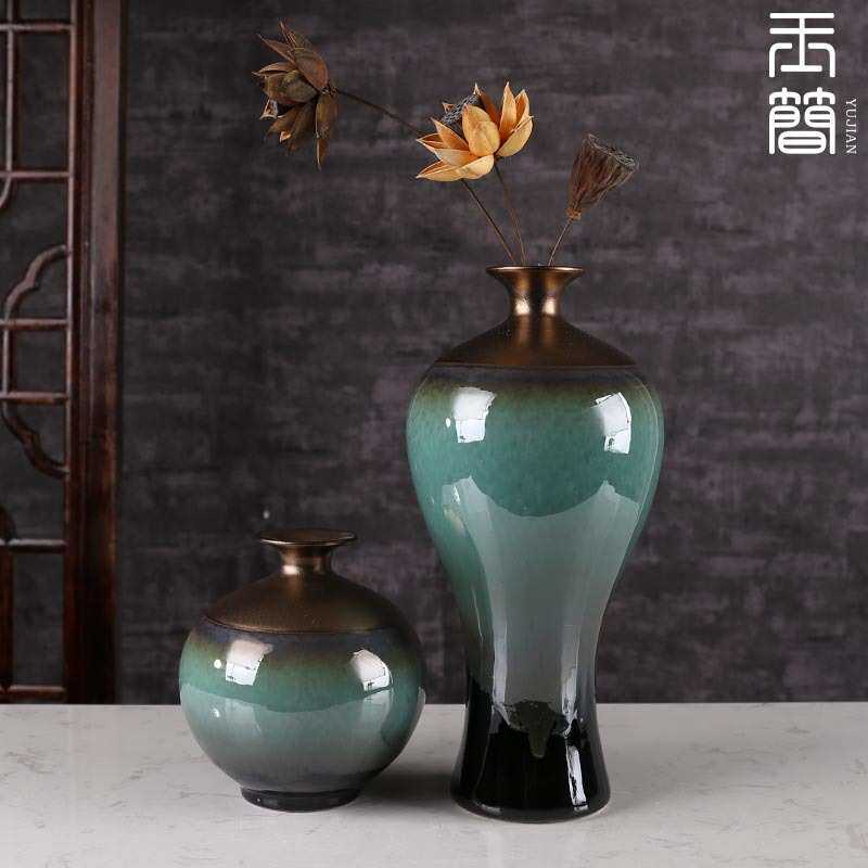 新中式禅意复古花瓶玄关酒柜软装摆设样板房酒店售楼处家具城摆件
