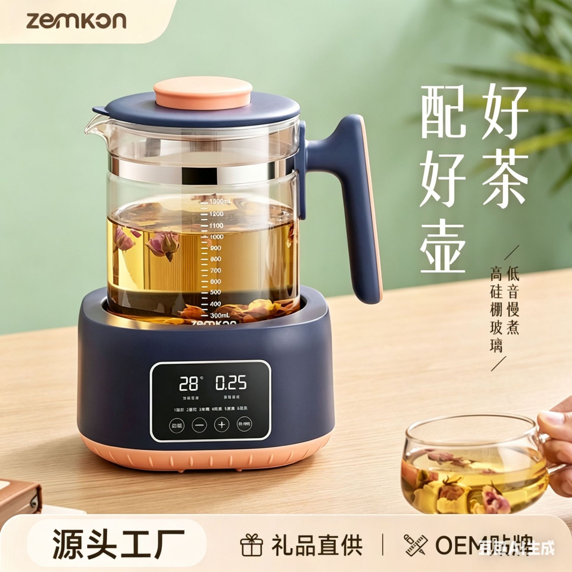 Zemkon多功能恒温壶家用婴儿调奶一体保温烧水壶恒温养生壶暖奶器