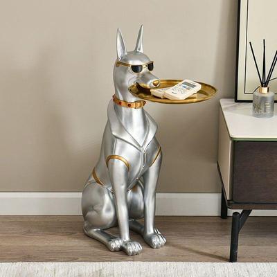 网红杜宾摆件盘现代简约大型落地托客犬厅电视LBXX-001柜旁轻奢装