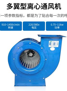 瑞力新净1-6大2多翼型离心通风机厨房排油烟风机引KMM1风机风压质