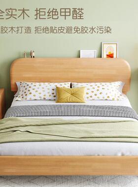 全实木儿童床简约1米小户型单人床橡胶床用室1家.8米双人大KMB卧