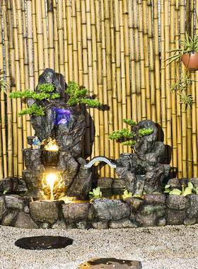 假山流水喷假山泉招财景阳台件花园庭院装摆饰观布户置大型外鱼池