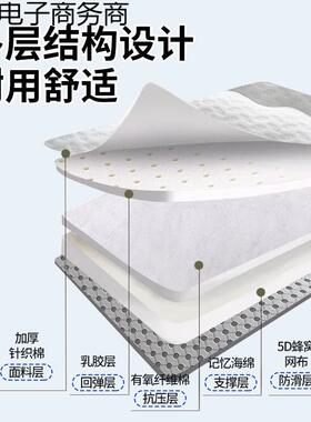 加厚乳胶床垫家用柔软亲WUX肤1米海绵m床垫单人学.生宿5舍床铺底