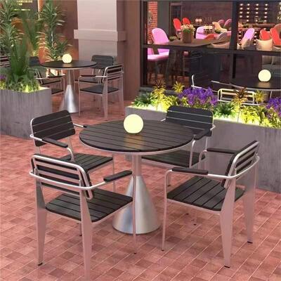 闲户外休桌椅组合音乐酒吧息区休小圆餐HHC饮店露天外摆桌餐桌子