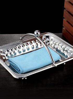 酒店酒吧不钢毛巾筐巾托盘锈果盘KTV不锈毛钢巾篮LPY-3132热毛毛