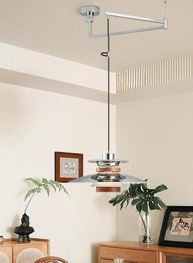 臂意式11283极简位胡移摇飞碟餐厅吊灯中古风桃木色餐桌岛台吧台