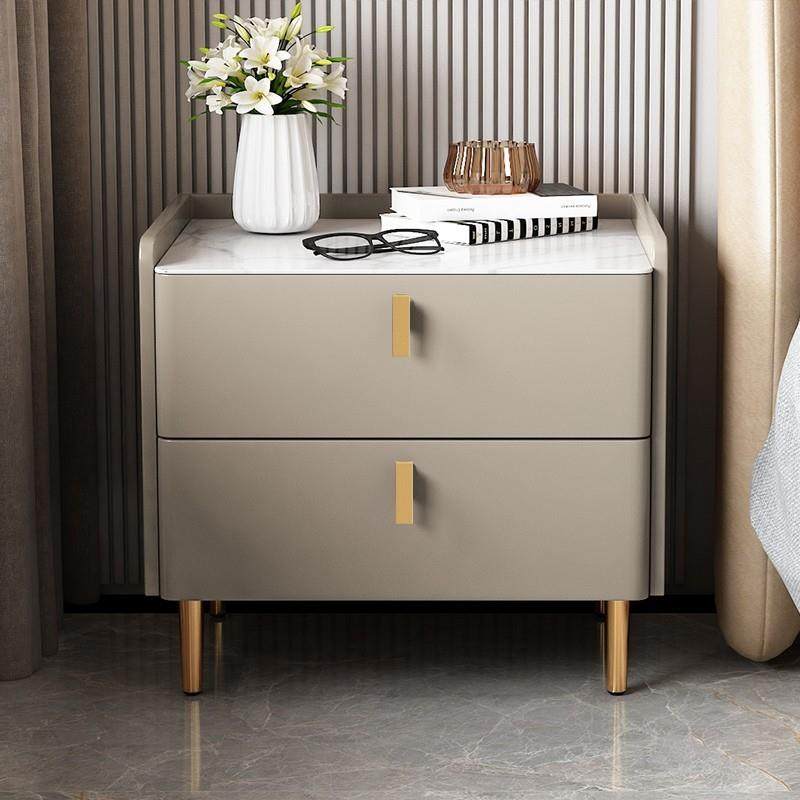 约现代环保头柜纯实木板轻LG奢简卧床室加高储物柜岩极简高档收纳