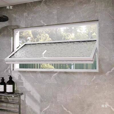 璃户方形通窗风中小轴旋转室内窗户玻卫生间铝080201合金采光窗垒