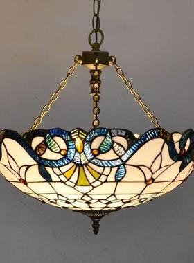 美式复古地海巴洛厅酒克36933吧吊灯现代中简约手工彩色玻璃暖led