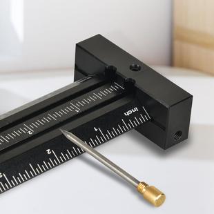垂直T型过线孔划297规 尺画线平行 14线T型带钢针双线划线尺画