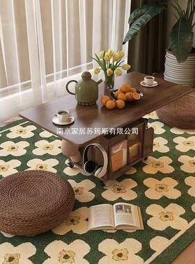 茶百洛茶台客沙发升降几爆款折叠餐桌两用厅实茶桌移木动多功TXP