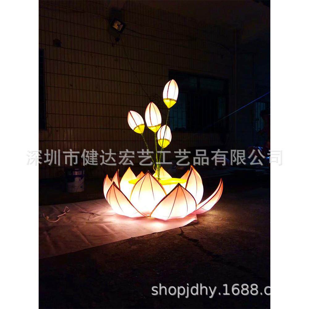 中藕秋花灯荷花莲莲花灯鸳鸯DVN娥奔天鹅仙月鹤嫦水果灯笼宫灯